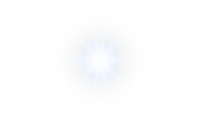 A bright, shining blue star illuminates the dark night sky above