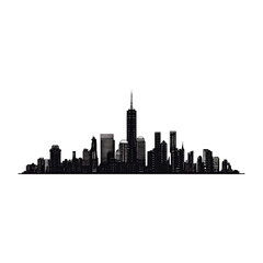 Naklejka premium White outline of a city skyline on transparent background