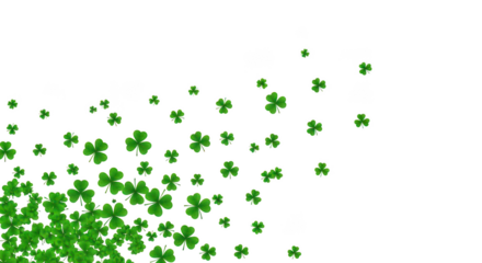 Falling Green Shamrocks On Black Background For St Patricks Day