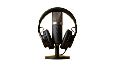 Studio Microphone With Headphones For Podcasting And Audio Recording