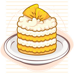 cake with cream and pineapple topping
