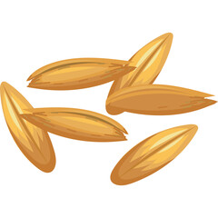 Oat Grains Close Up Render Isolated On Transparent Background Healthy Food Ingredient Agricultural Product