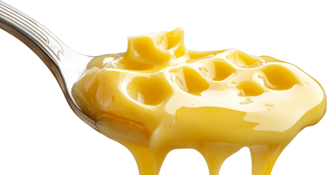 cheese dripping from a spoon