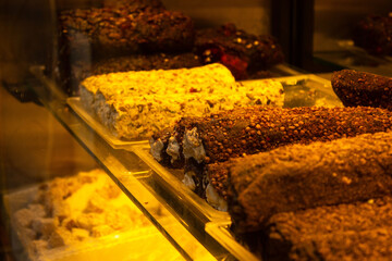 Richly Rolled Turkish Delight Covered in Pistachio Dust