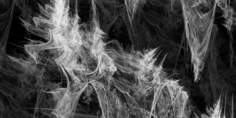 Abstract smoke texture over black. Steam explosion special effect. white background of fluffy texture of down. abstract powder, water spray on black background. stone concrete texture grunge backdrop