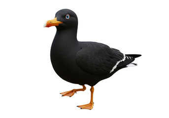 Elegant Inca Tern PNG illustration isolated on transparent background A beautiful seabird with dark plumage and orange beak