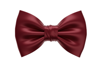Elegant maroon bow tie PNG isolated on transparent background for formal events and celebrations fashion accessory
