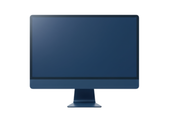 Modern Blue Computer Monitor PNG Illustration Isolated on Transparent Background for Graphic Design Projects
