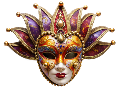 carnival mask isolated on white background .PNG. AI Generated