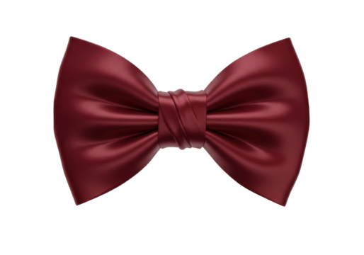 Elegant maroon bow tie PNG isolated on transparent background for formal events and celebrations fashion accessory