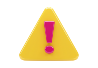 Warning sign PNG illustration isolated on transparent background attention danger caution alert risk