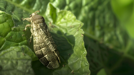 Insect on green leaf