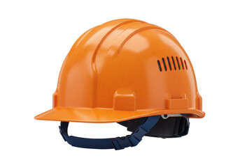 Orange construction hard hat PNG isolated on transparent background for safety and protection gear Work equipment for builders