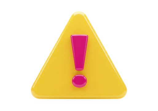 Warning sign PNG illustration isolated on transparent background attention danger caution alert risk