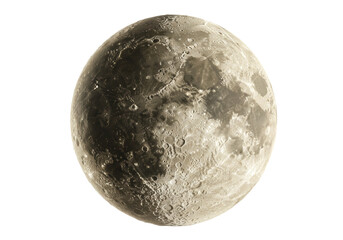 Detailed moon surface isolated on transparent background PNG astronomy lunar satellite space exploration science High resolution moon