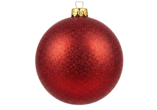Sparkling red Christmas ball PNG illustration isolated on transparent background festive holiday ornament decoration