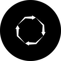 Fototapeta premium Flat Recycle Arrows Icon for Sustainability, Environment, and Waste Management Design