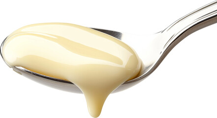 condensed milk dripping from spoon 