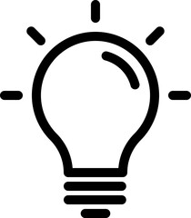 シンプルな電球のアイコン、ひらめきやアイデアのコンセプト