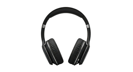 Fototapeta premium Modern Black Wireless Overear Headphones Isolated On Black