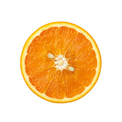 Orange slice citrus fruit isolated on transparent background
