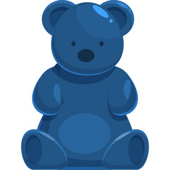 Blue Gummy Bear Candy Icon Transparent Background Isolated Studio Shot
