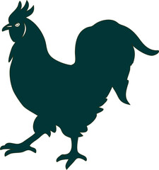 Rooster, hen line vector icon, perfect for poultry farm signs, egg product labels, and agriculture.