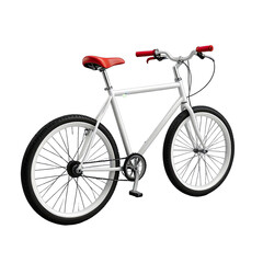 Fototapeta premium White bicycle with red seat and handlebars