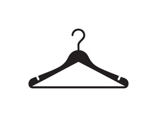 Simple black silhouette of a clothes hanger for wardrobe organization and storage silhouette