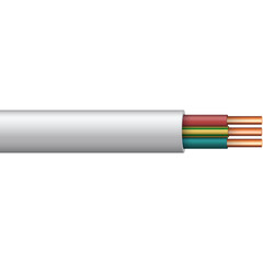 Realistic Three Core Electrical Power Cable With Copper Wires And Color Insulated Strands On White Background In A Cutaway View Demonstrating Internal Structure