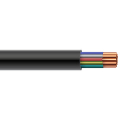 Realistic Electric Power Coaxial Cable With Copper Wire Strands Exposed And Insulated With Multiple Colored Wires In A Clean Transparent Background