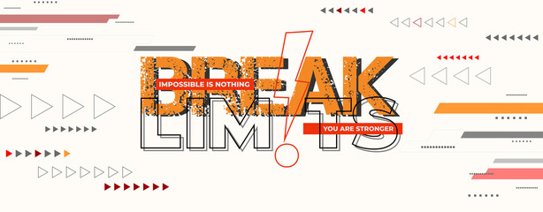 break limits Fitness Quote wall mural, wall paper, wall sticker, banner