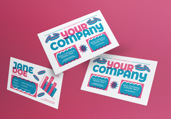 Blue Risograph Business Card