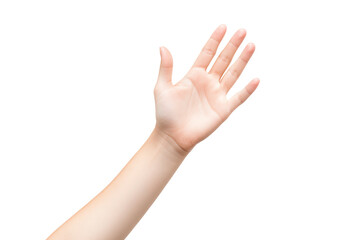 Obraz premium Open hand gesture, perfect for expressing welcome or greeting, isolated on a white background.