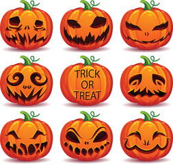 Happy Halloween, Pumpkins Illustration 