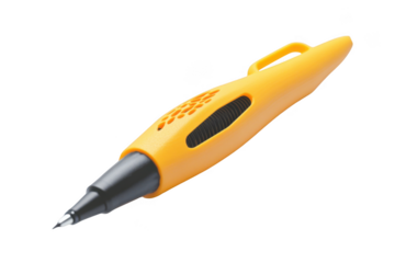 Yellow technical drawing pen illustration, fine point pen for drafting and illustration, art supplies, stationery isolated on transparent background