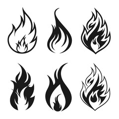 Vector art of collection of flame