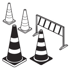 Vector art of road construction elements