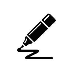 Marker Pen Drawing Line Glyph Icon Vector