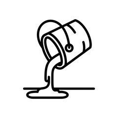 Paint Can Pouring Line Icon Vector