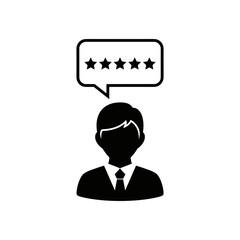 Customer Feedback Five Star Review Icon Vector