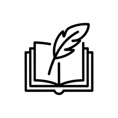 Book and Feather Pen Icon