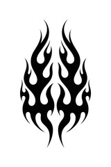 Symmetrical Tribal Flame Tattoo Design