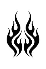 Minimalist Tribal Flame Tattoo Design