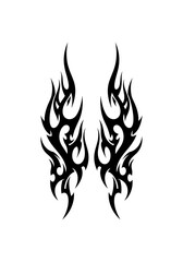 Intricate Tribal Flame Tattoo Design
