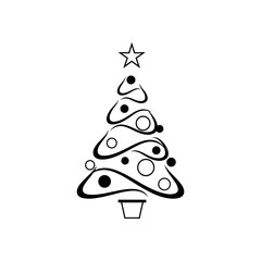 Minimalist Christmas Tree Line Art