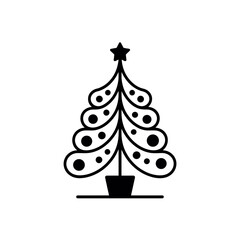 Modern Christmas Tree Silhouette