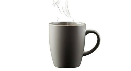 Warm Steaming Coffee Mug on a Minimalist Gray Background