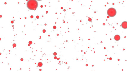 Floating Red Color Soft Balls Abstract On Transparent Background