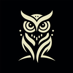 Owl logo style silhouette illustration